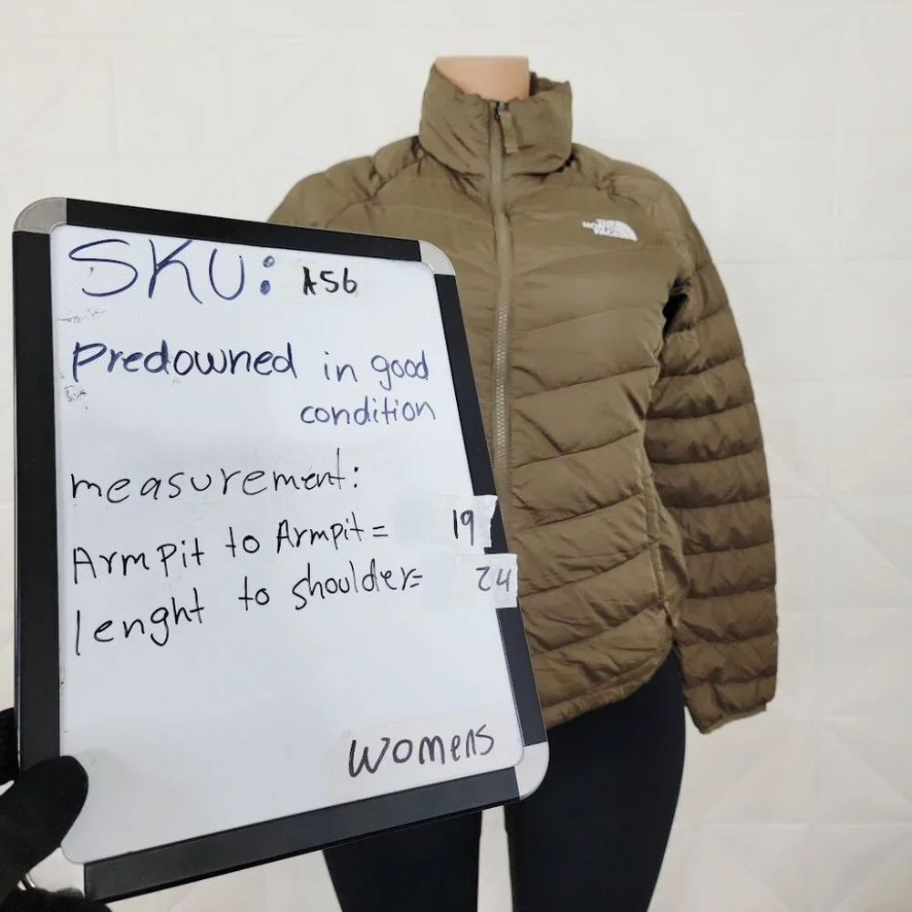 The North Face Women's Army Green Flare 550 Down Quilted Puffer Jacket Size S - Picture 9 of 9